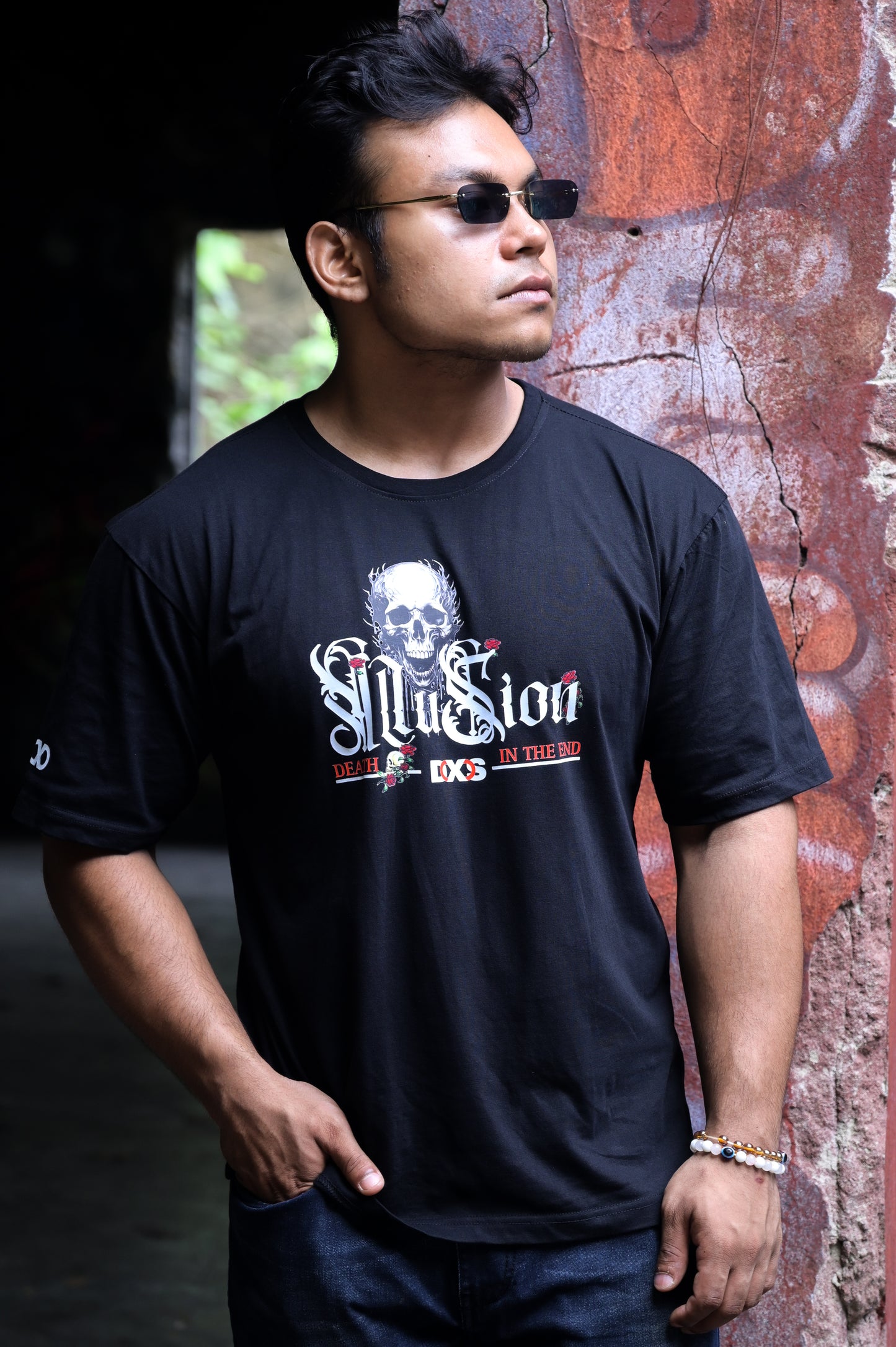 DEATH IN THE END - PREMIUM OVERSIZED TEE - ILLUSION SERIES CHAPTER 5 - BLACK (MEN'S)