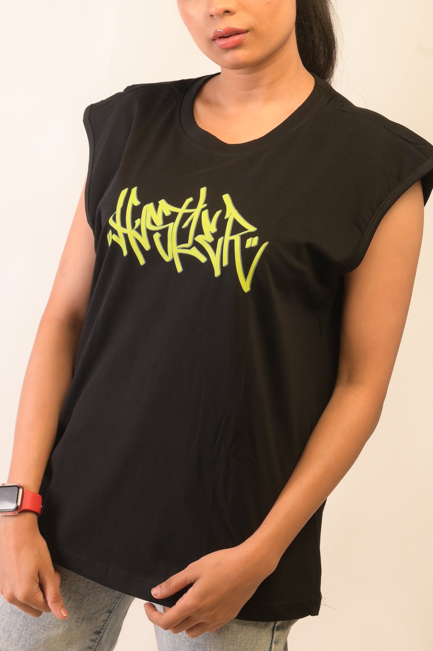 HUSTLER - OVERSIZED SLEEVELESS TANK - BLACK (WOMEN'S)