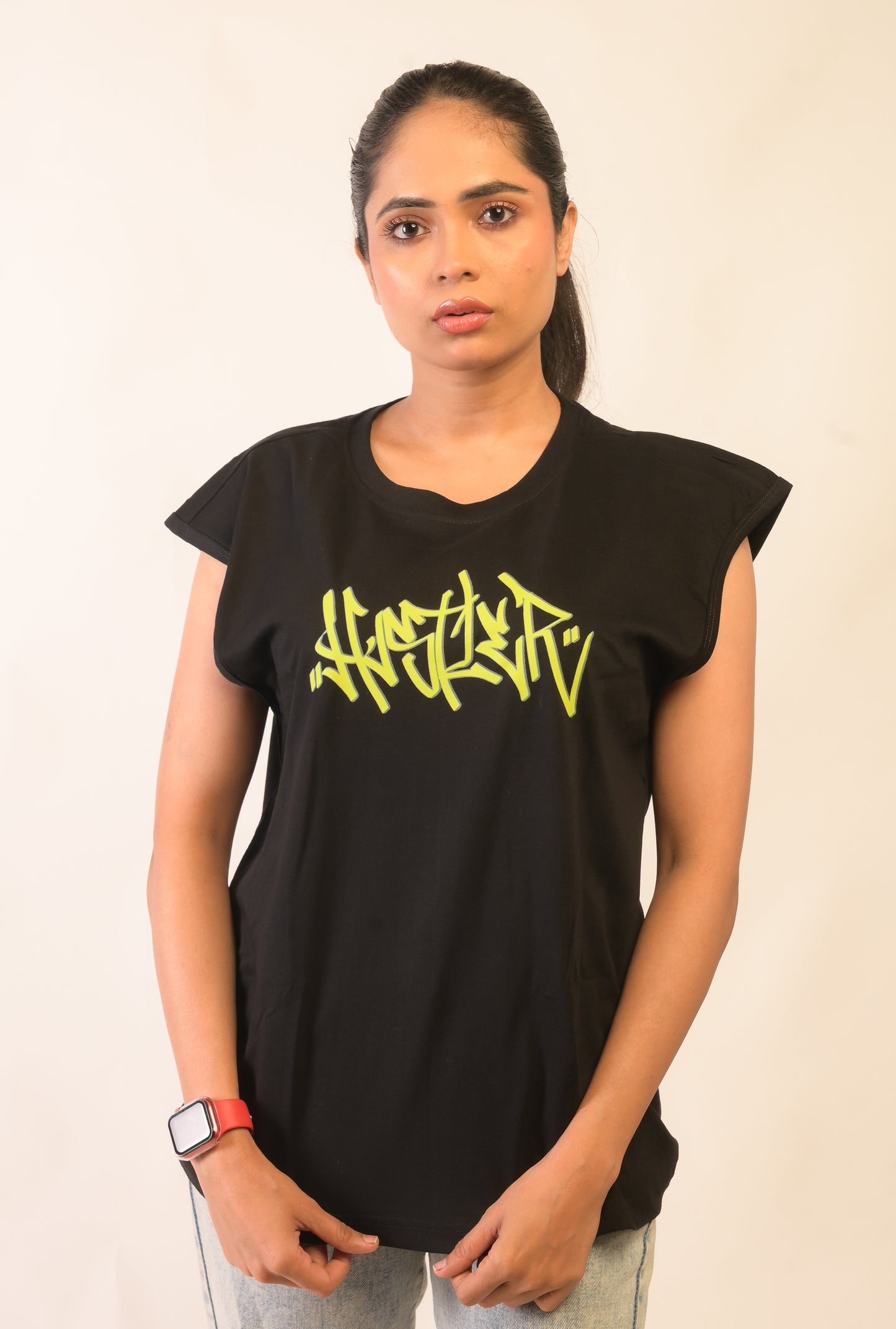 HUSTLER - OVERSIZED SLEEVELESS TANK - BLACK (WOMEN'S)