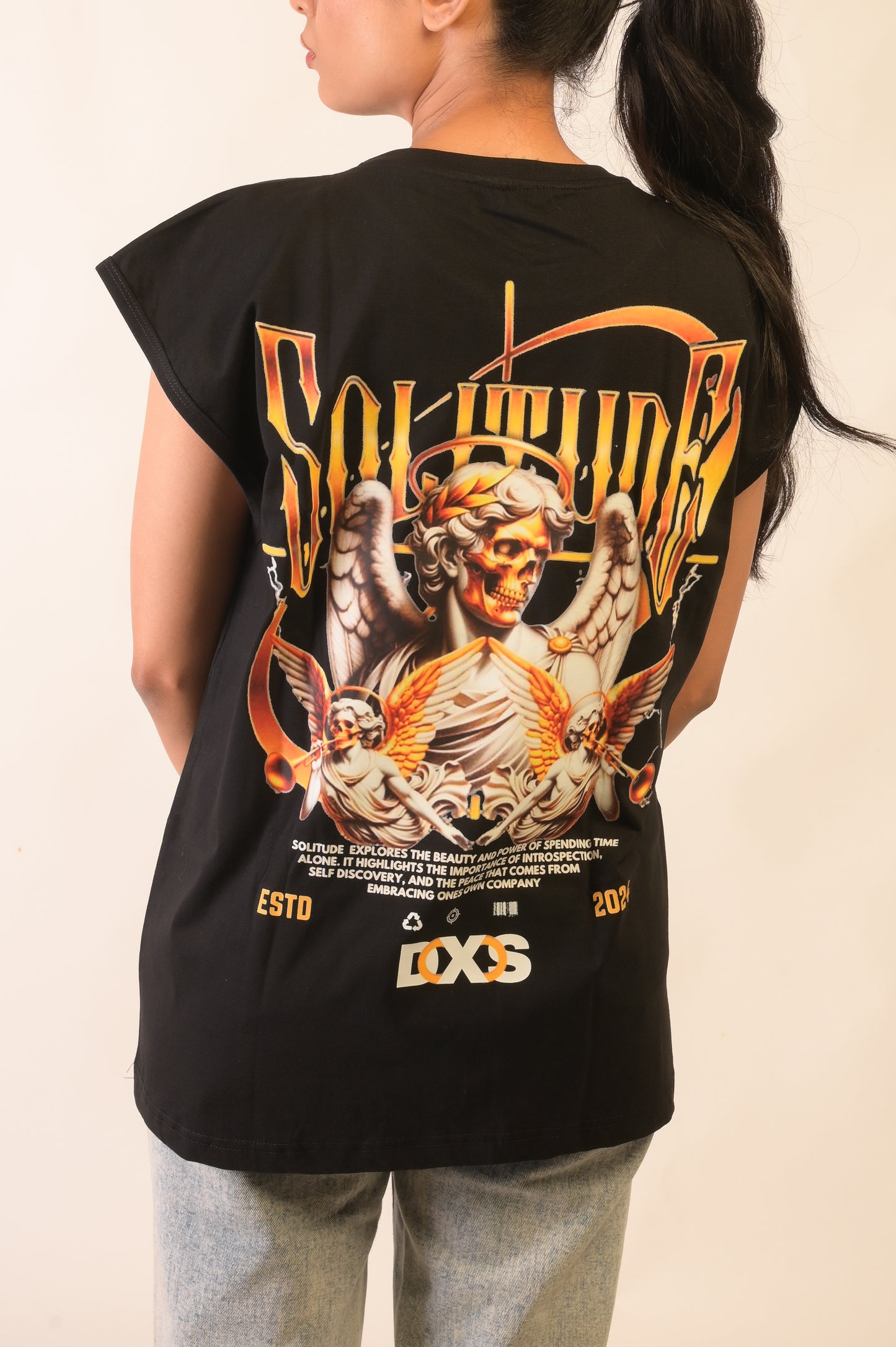 SOLITUDE - OVERSIZED SLEEVELESS TANK - BLACK (WOMEN'S)