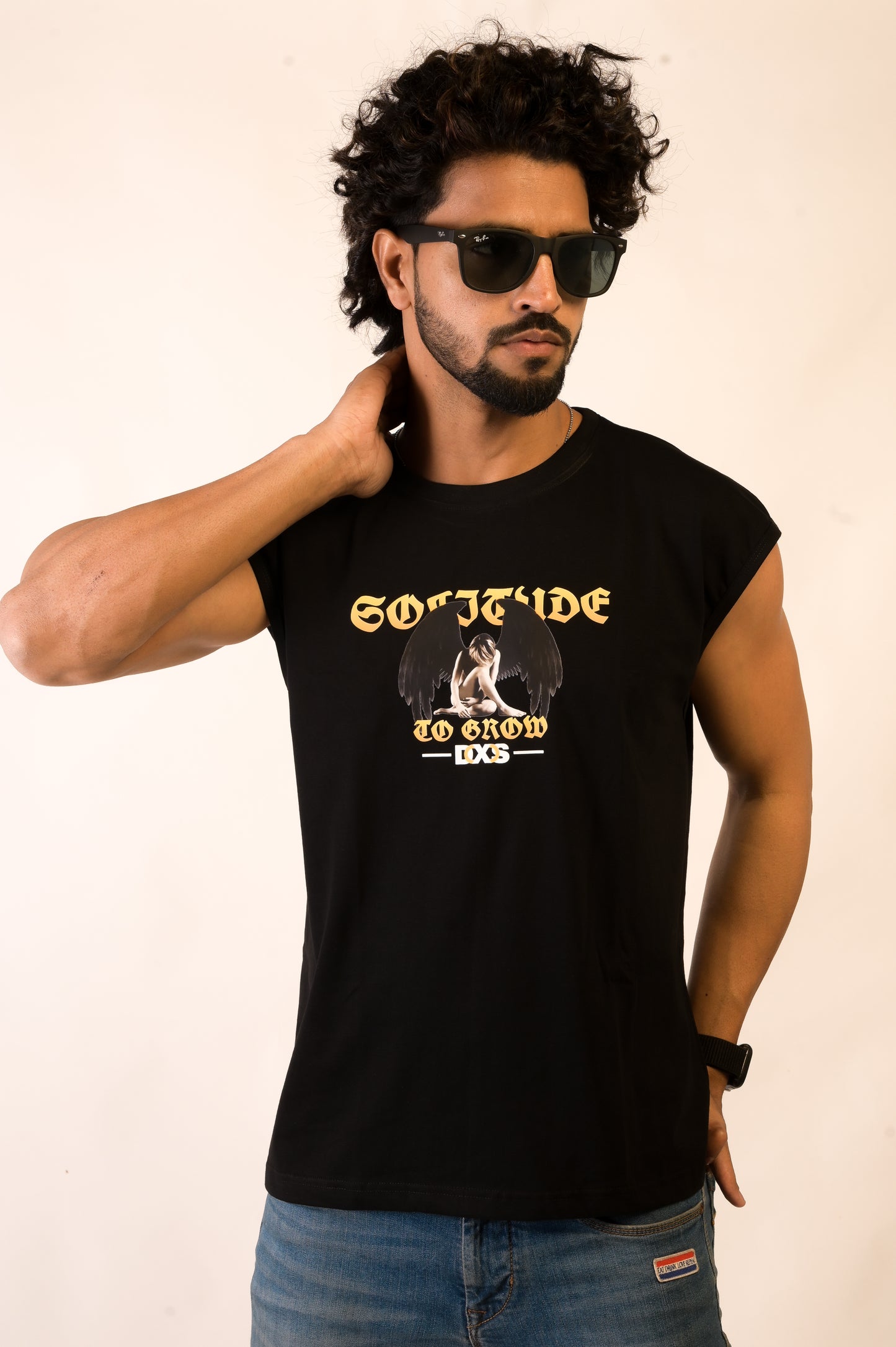 SOLITUDE - OVERSIZED SLEEVELESS TANK - BLACK (MEN'S)