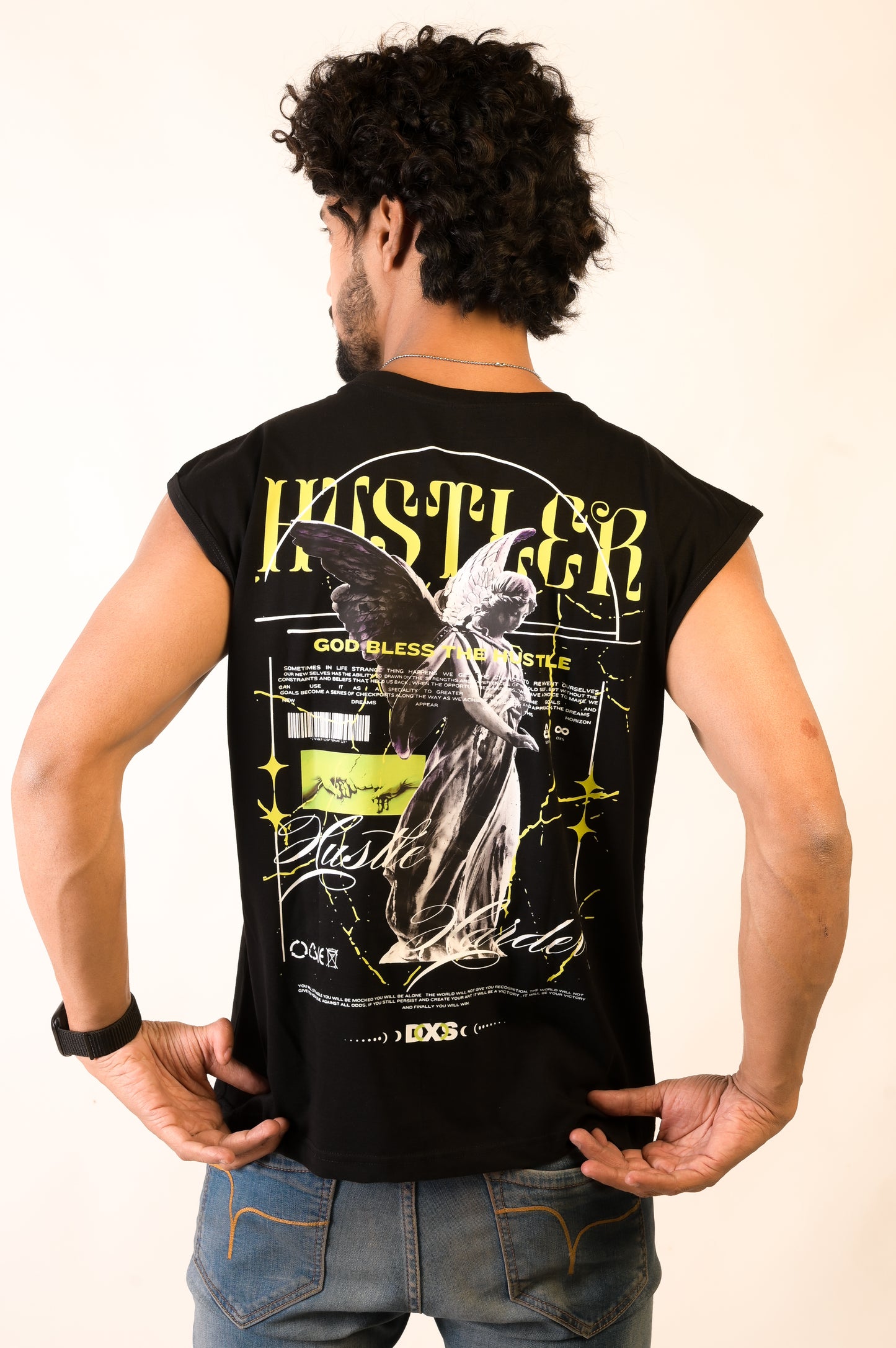 HUSTLER - OVERSIZED SLEEVELESS TANK - BLACK (MEN'S)