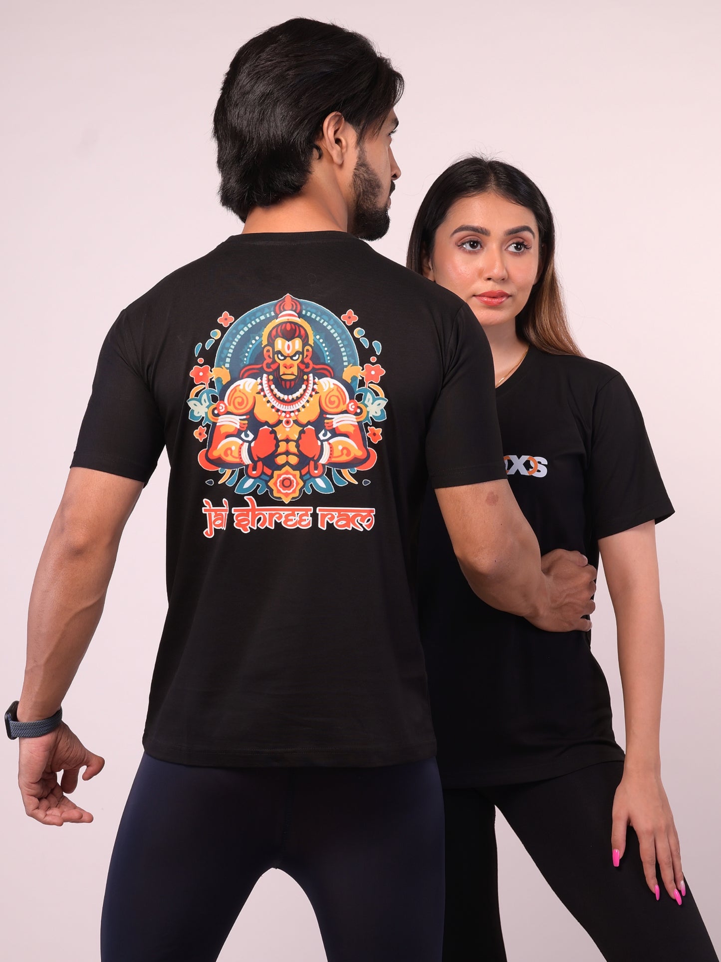 Men's Black Bajrangbali Graphic Printed Tshirt
