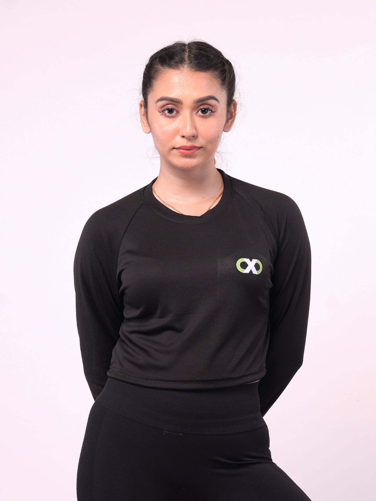 Women's Black Solid Crop Top
