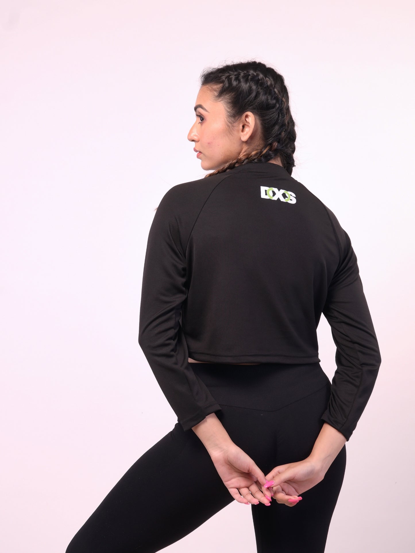 Women's Black Solid Crop Top