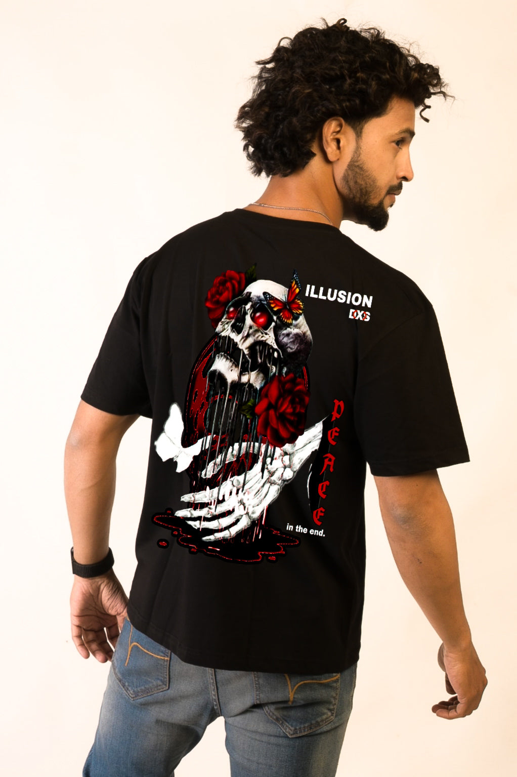 DEATH IN THE END - PREMIUM OVERSIZED TEE - ILLUSION SERIES CHAPTER 5 - BLACK (MEN'S)