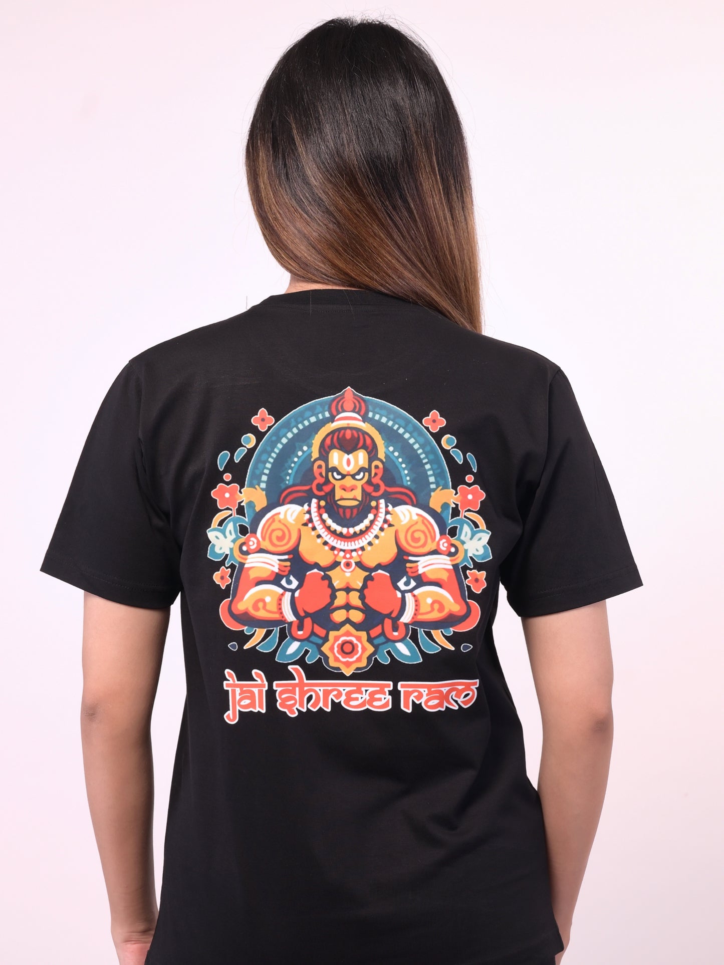 Women's Black Bajrangbali Graphic Printed T-Shirt