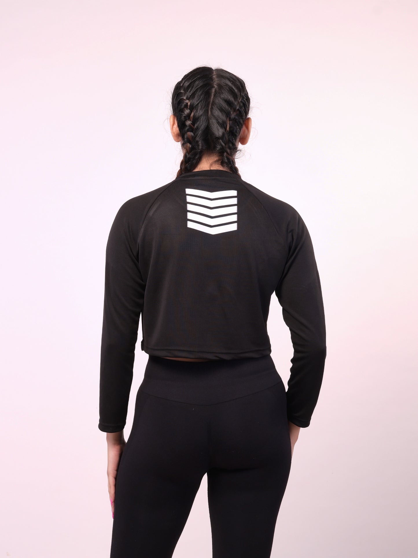 Women's Black Printed Crop Top