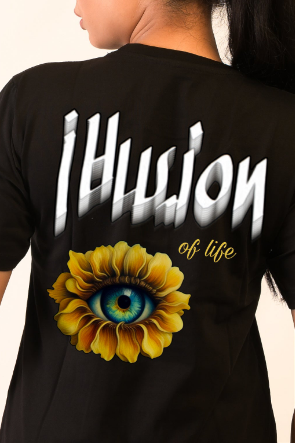 ILLUSION OF LIFE - PREMIUM OVERSIZED TEE - ILLUSION SERIES CHAPTER 1 - BLACK (WOMEN'S)