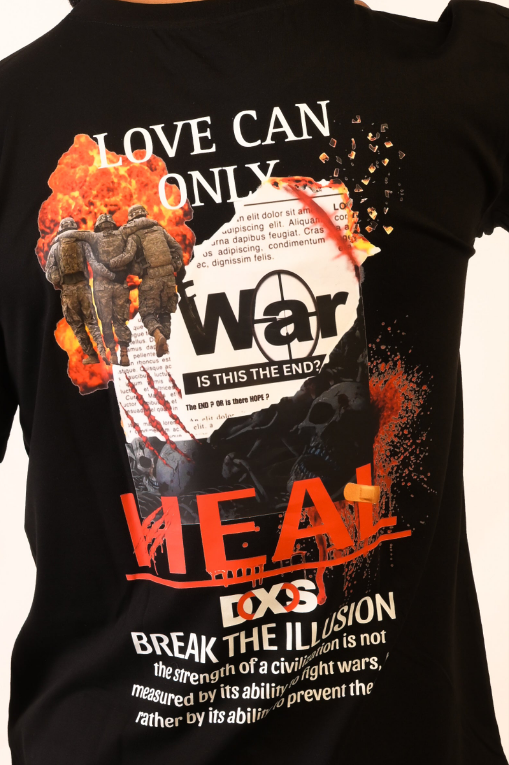 LOVE CAN ONLY HEAL - PREMIUM OVERSIZED TEE - ILLUSION SERIES CHAPTER 2 - BLACK (WOMEN'S)
