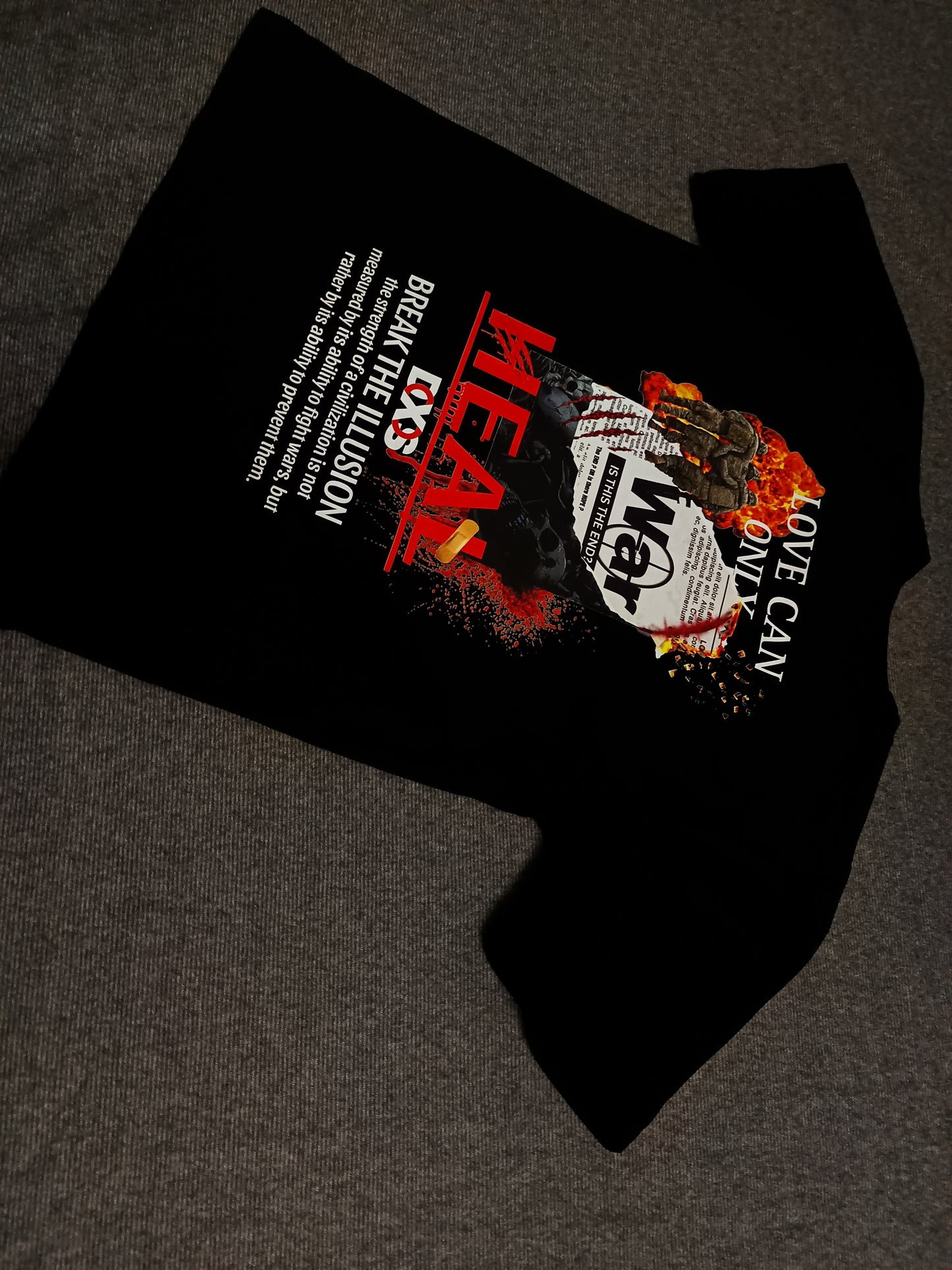 LOVE CAN ONLY HEAL - PREMIUM OVERSIZED TEE - ILLUSION SERIES CHAPTER 2 - BLACK (MEN'S)