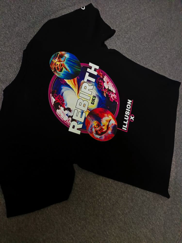 REBIRTH - PREMIUM OVERSIZED TEE - ILLUSION SERIES CHAPTER 6 - BLACK (WOMEN'S)