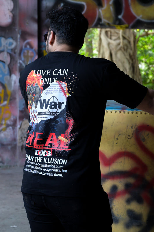 LOVE CAN ONLY HEAL - PREMIUM OVERSIZED TEE - ILLUSION SERIES CHAPTER 2 - BLACK (MEN'S)
