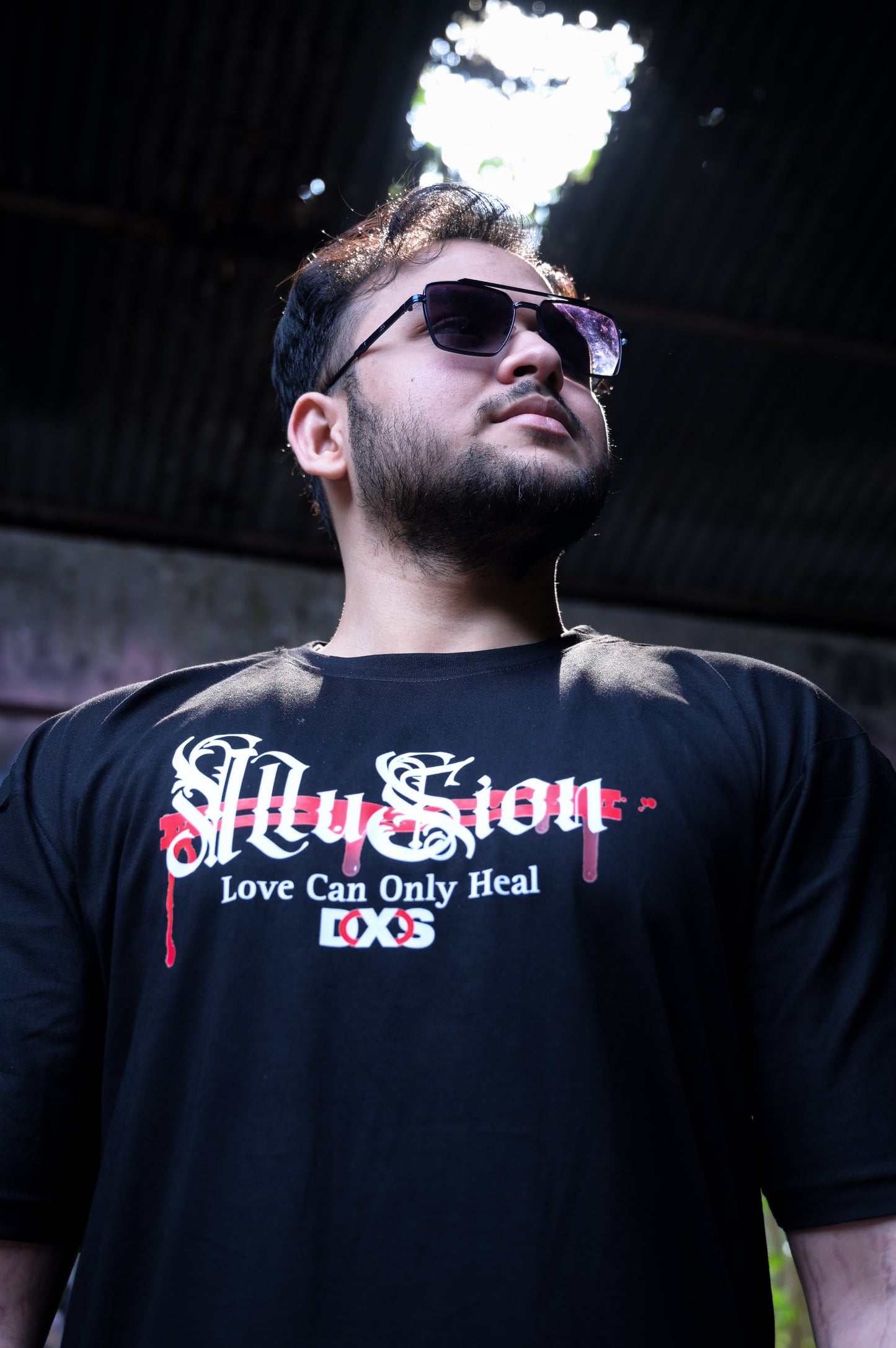 LOVE CAN ONLY HEAL - PREMIUM OVERSIZED TEE - ILLUSION SERIES CHAPTER 2 - BLACK (MEN'S)