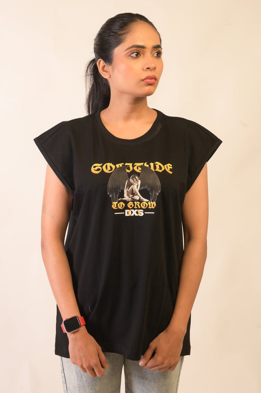SOLITUDE - OVERSIZED SLEEVELESS TANK - BLACK (WOMEN'S)