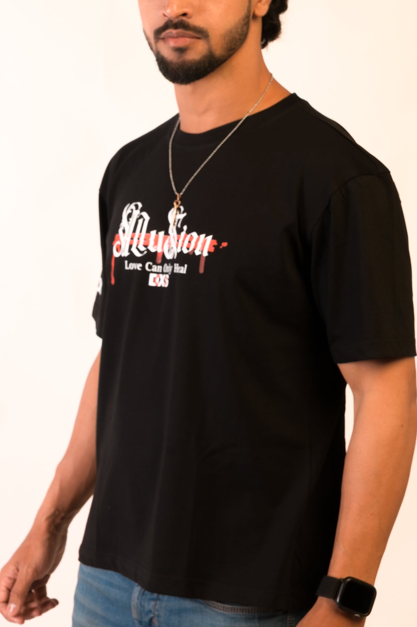 LOVE CAN ONLY HEAL - PREMIUM OVERSIZED TEE - ILLUSION SERIES CHAPTER 2 - BLACK (MEN'S)