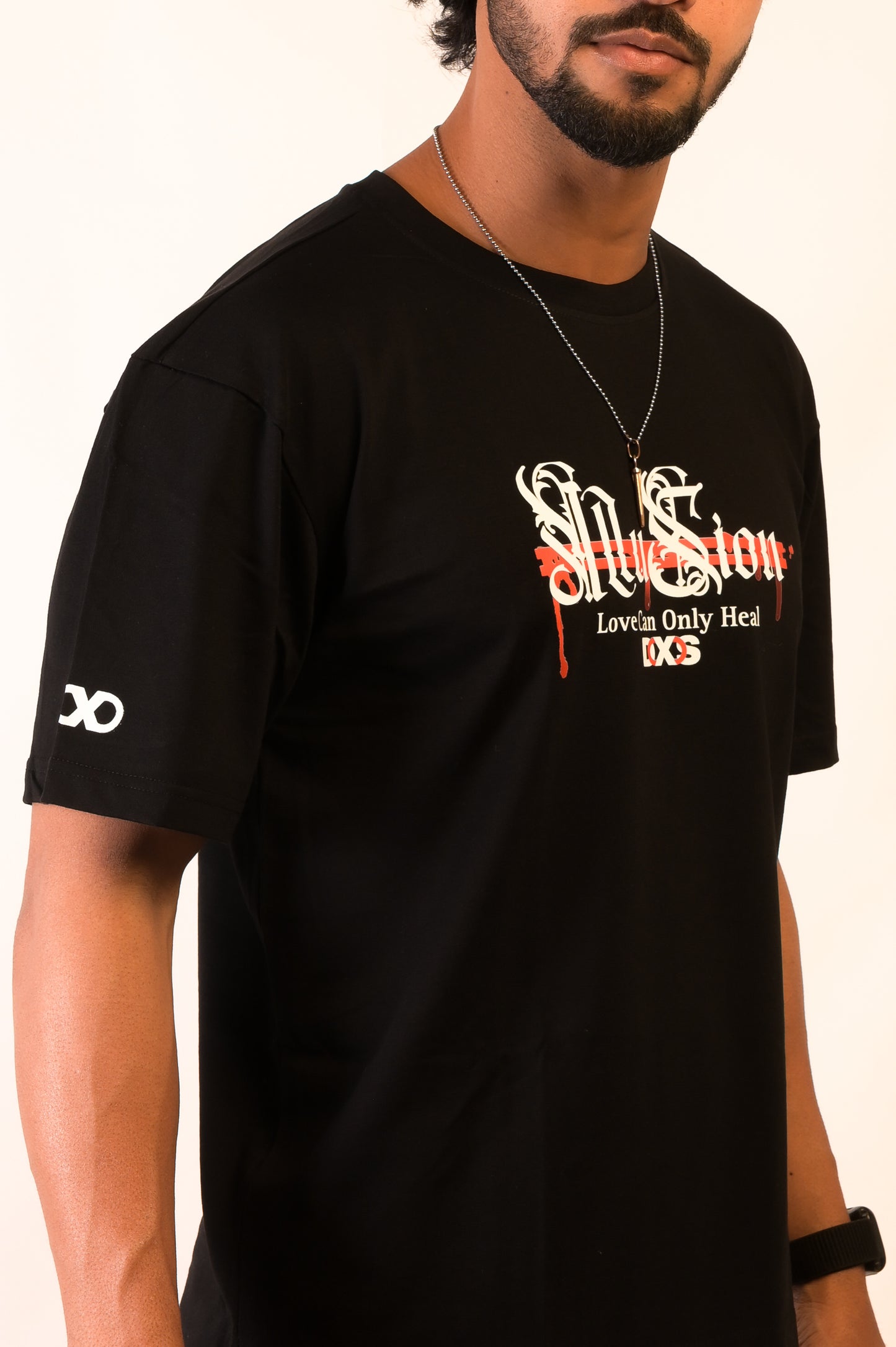 LOVE CAN ONLY HEAL - PREMIUM OVERSIZED TEE - ILLUSION SERIES CHAPTER 2 - BLACK (MEN'S)