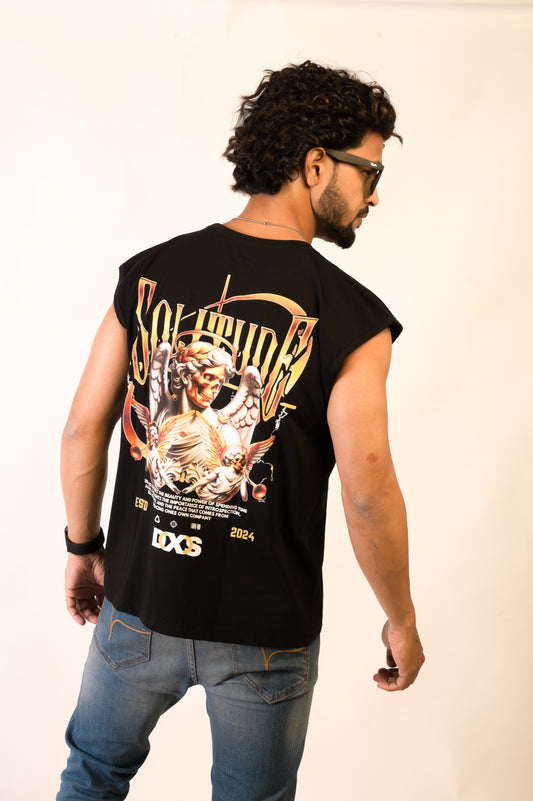 SOLITUDE - OVERSIZED SLEEVELESS TANK - BLACK (MEN'S)