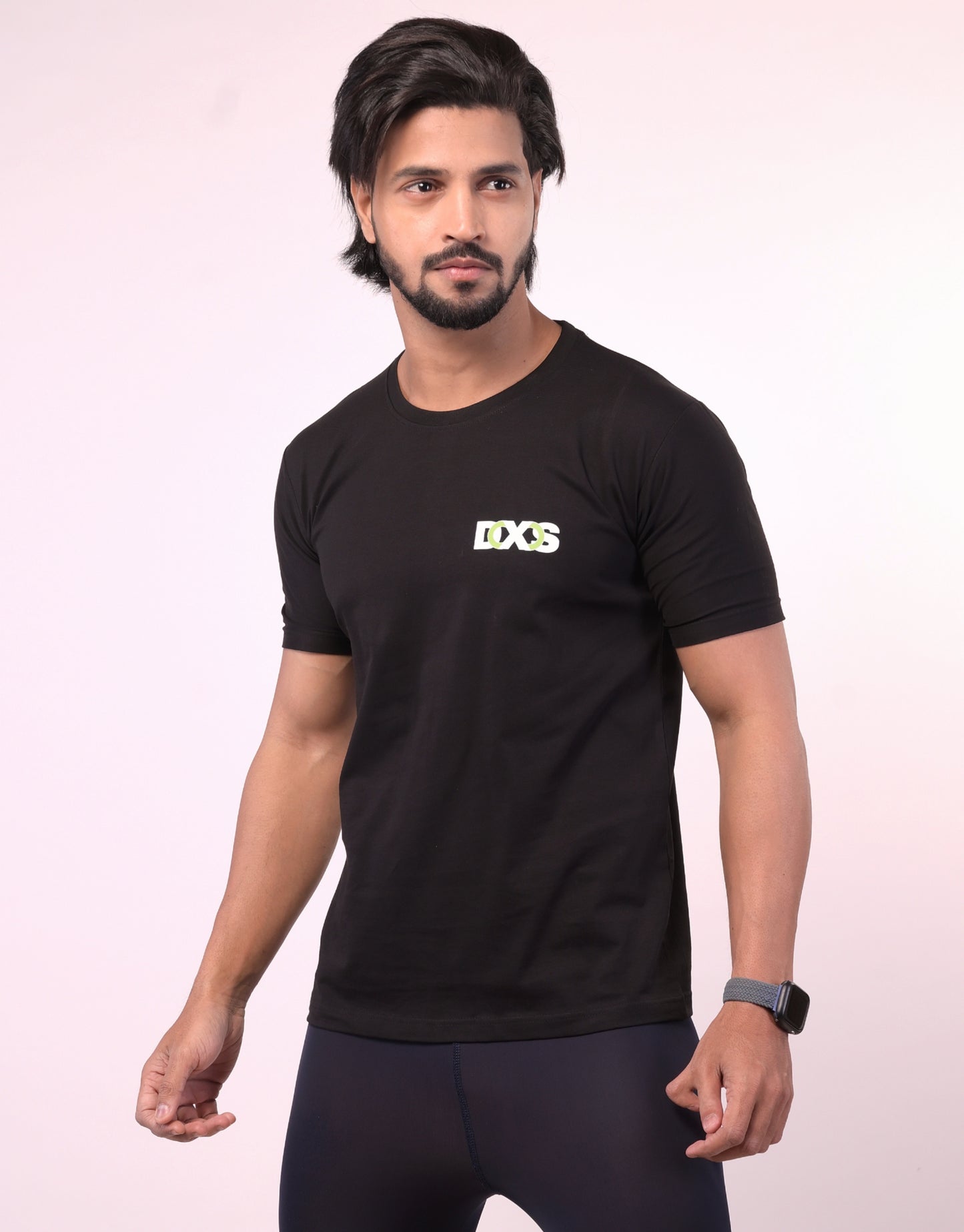 Men's Solid Black Regular Fit Tshirt