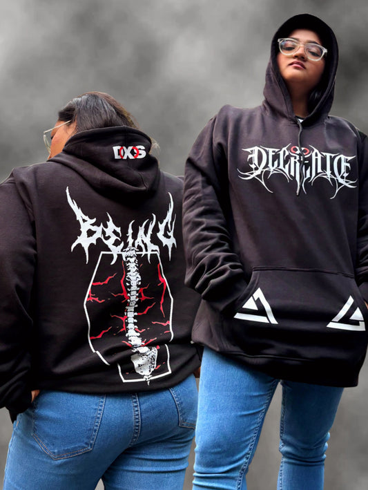 WOMEN'S DECREATE HOODIE (BLACK RED)