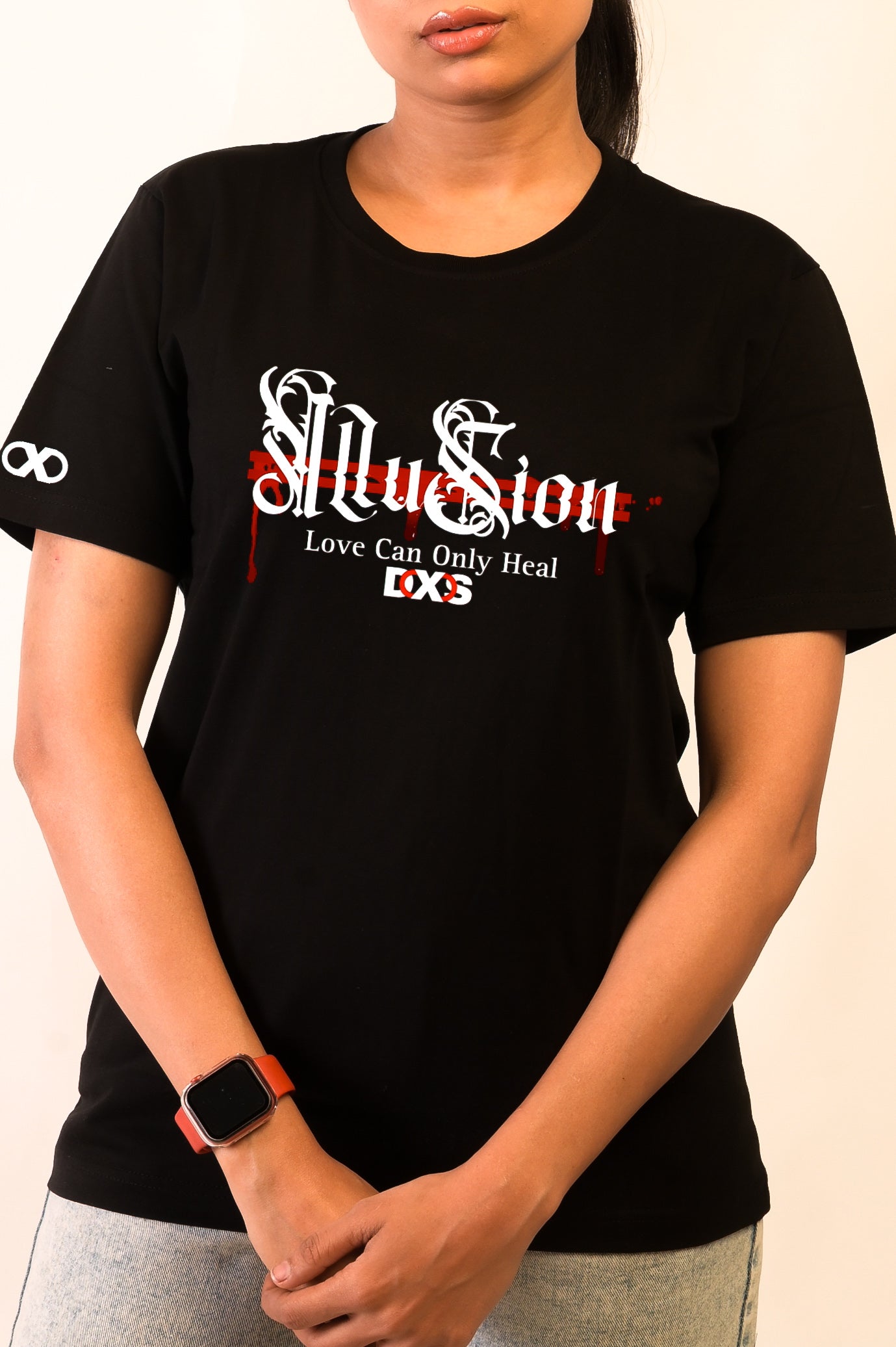 LOVE CAN ONLY HEAL - PREMIUM OVERSIZED TEE - ILLUSION SERIES CHAPTER 2 - BLACK (WOMEN'S)