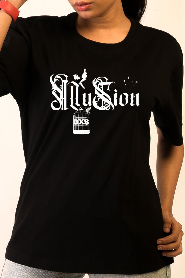 BREAK FREE - PREMIUM OVERSIZED TEE - ILLUSION SERIES CHAPTER 4 - BLACK (WOMEN'S)