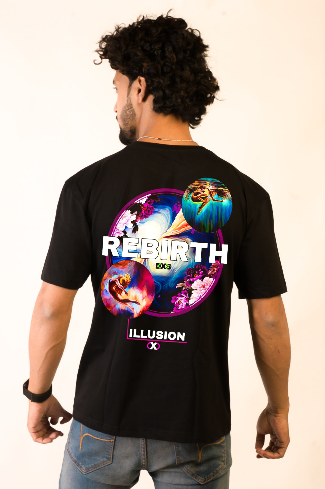 REBIRTH - PREMIUM OVERSIZED TEE - ILLUSION SERIES CHAPTER 6 - BLACK (MEN'S)