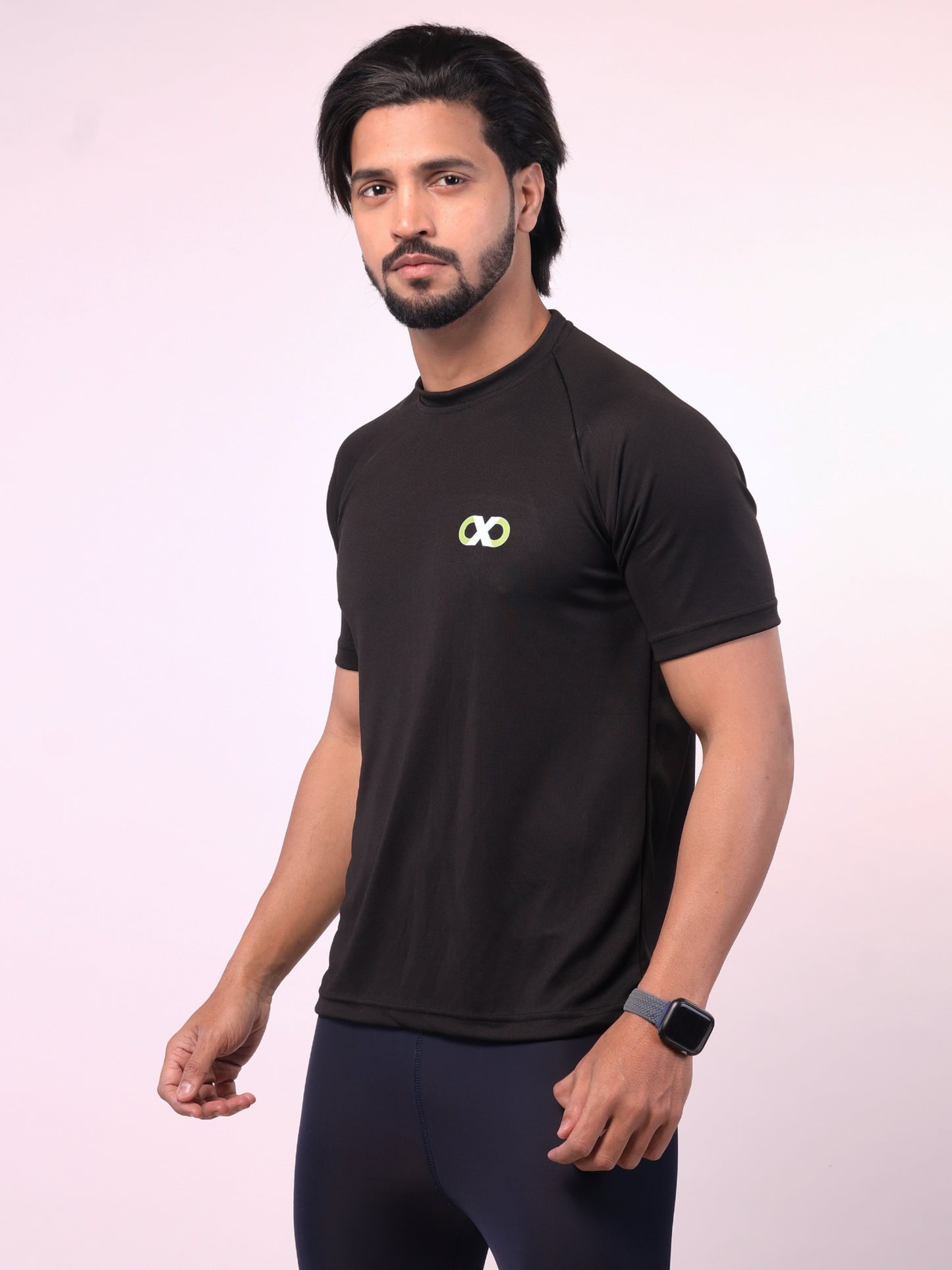 Men's Solid Black Xtive Tshirt