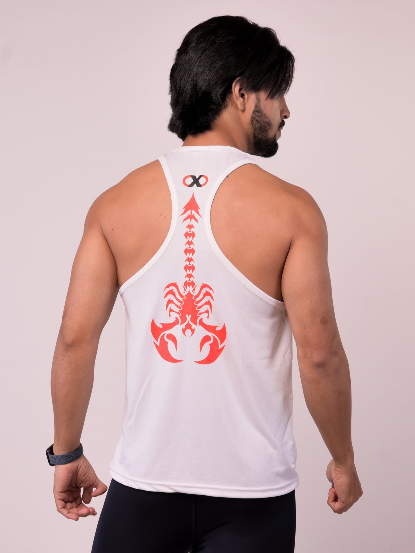 Men's White Scorpion Textured Stringer