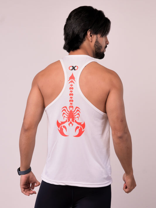 Men's White Scorpion Textured Stringer