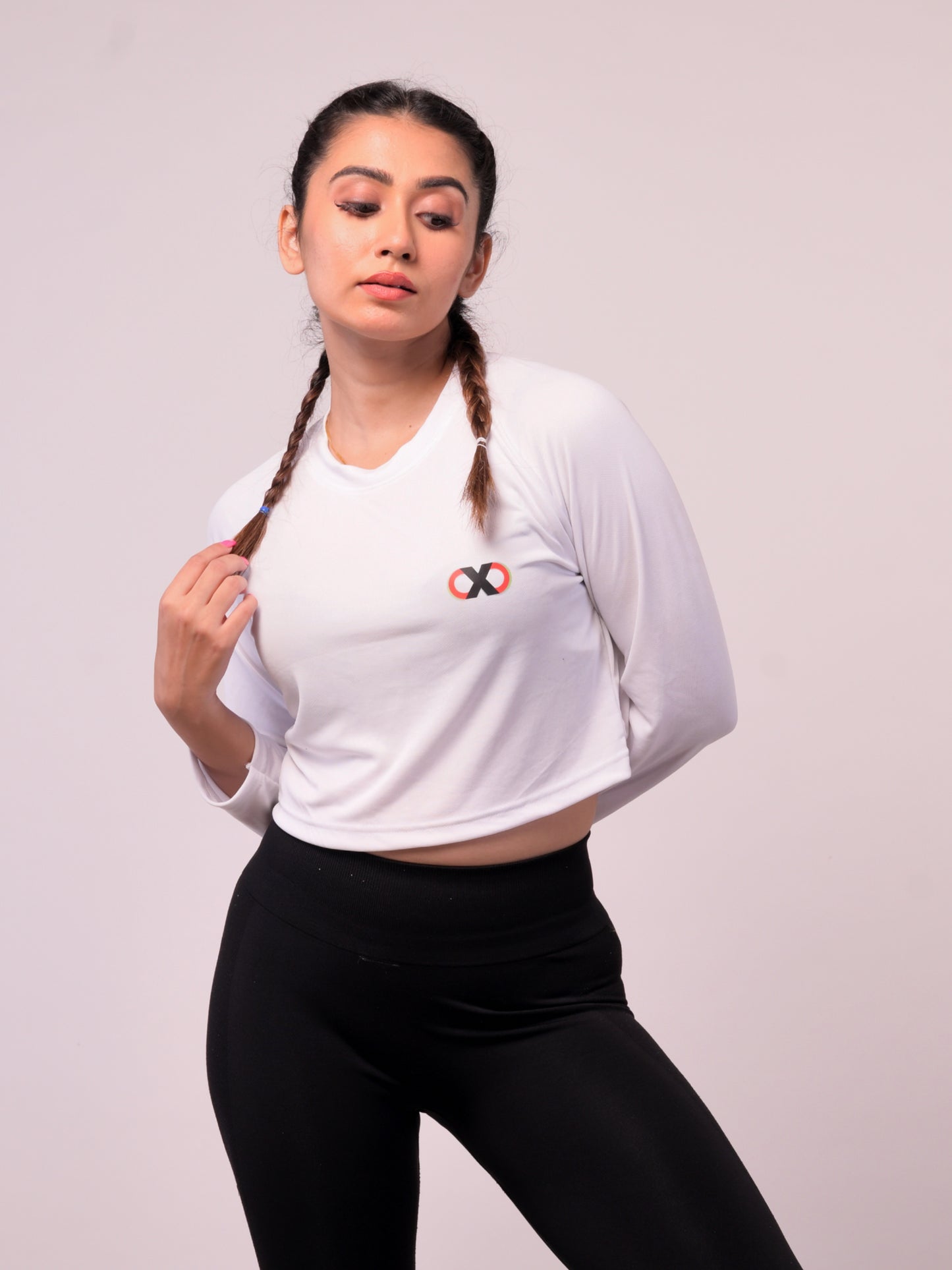 Women's White Solid Crop Top