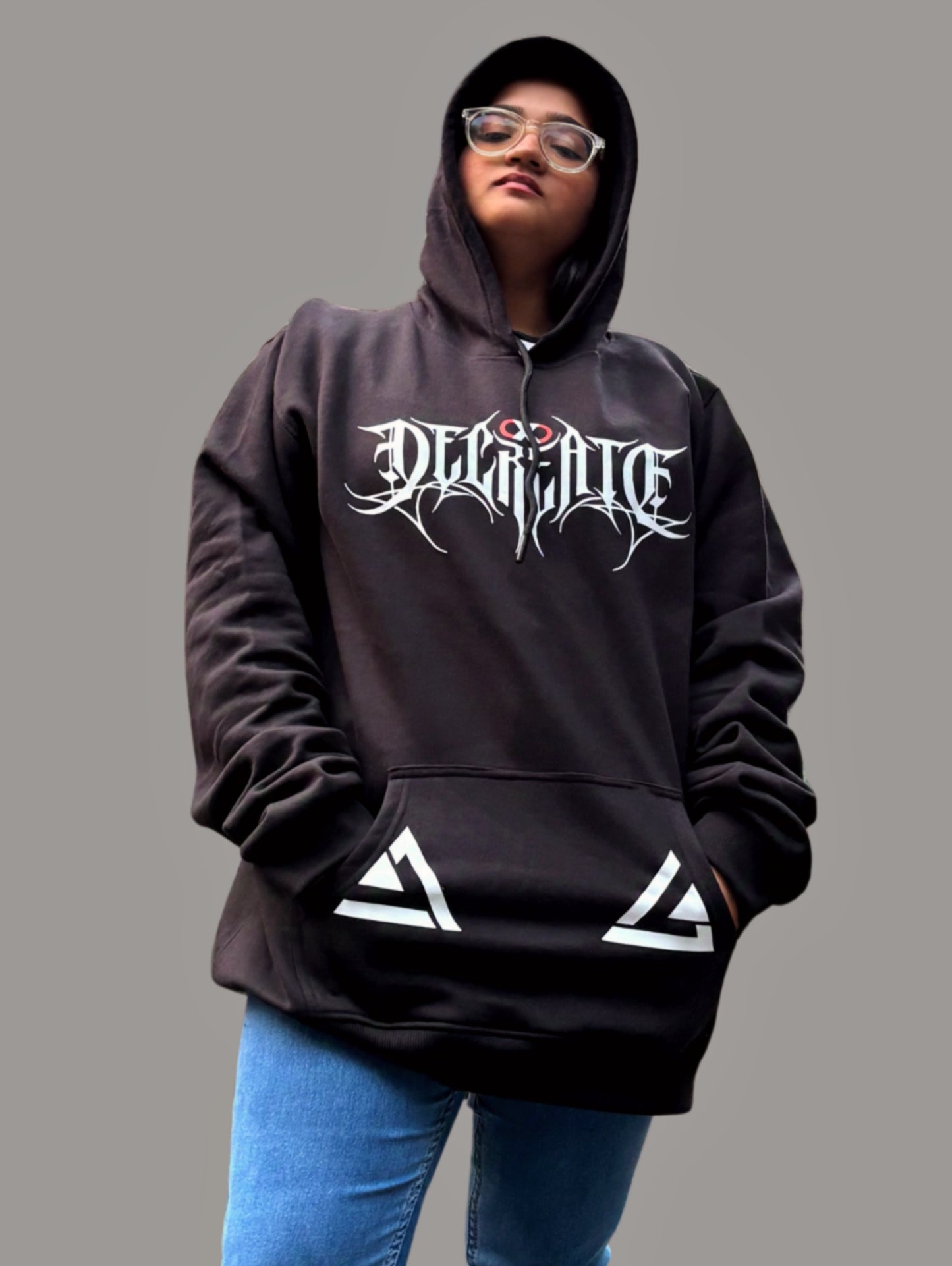 WOMEN'S DECREATE HOODIE (BLACK RED)