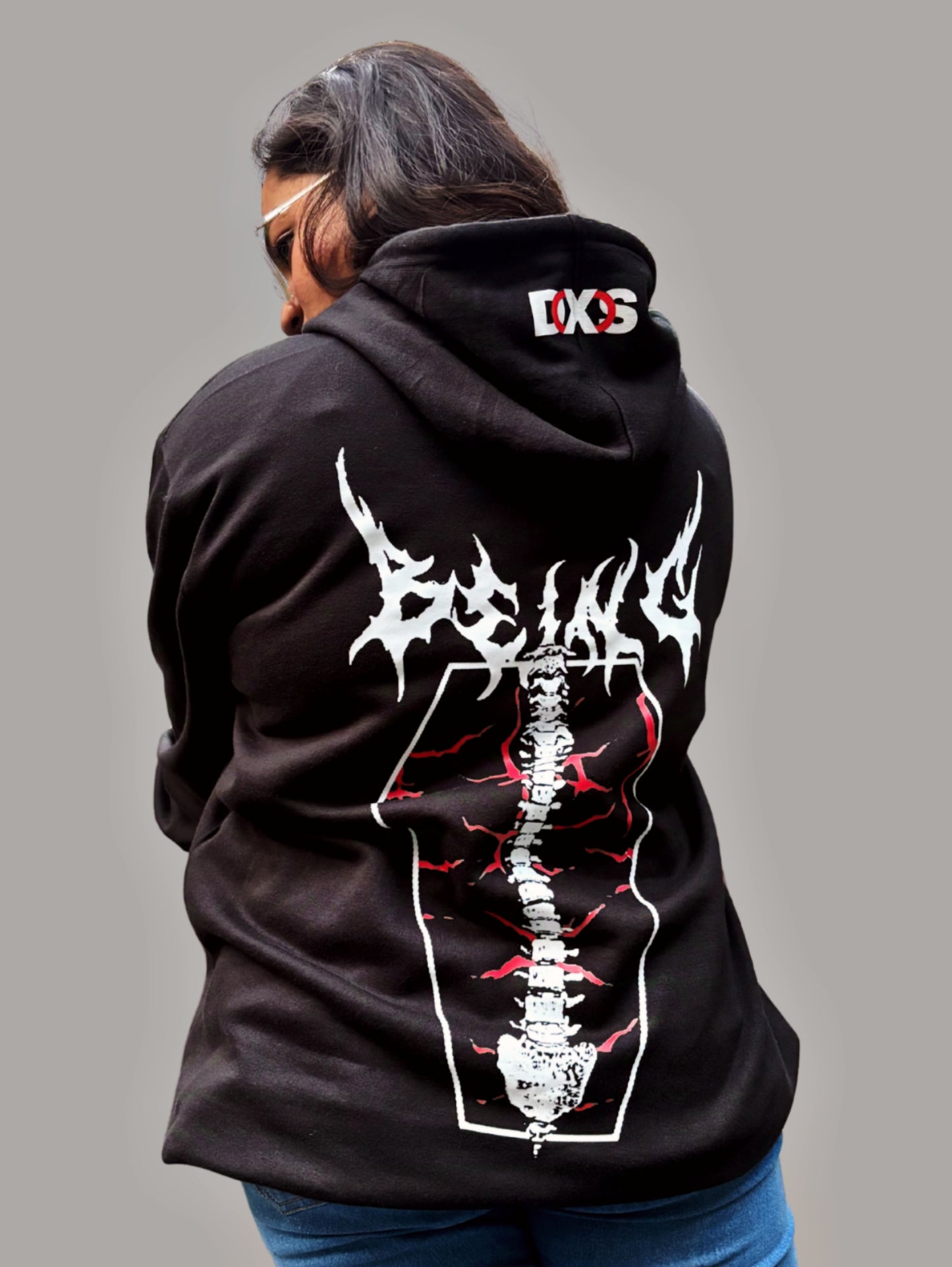 WOMEN'S DECREATE HOODIE (BLACK RED)